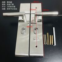 Set Gagang Pintu Persegi Baja Anti Karat Perak untuk Apartemen Modern Industrial, Ambidextrous, Pemasangan Mudah HONGWEI