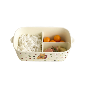 Carino Contenitore per Pranzo in Ceramica con Coperchio e Scomparti, Adatto al Microonde per Pasti Leggeri da Ufficio, Sicuro per Alimenti - Product Image 1