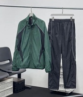 Combinaison de sport personnalisée, vêtements de sport pour hommes, veste en nylon et polyester avec fermeture éclair, combinaison de sport coupe-vent, logo OEM et ODM personnalisé