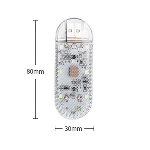 Lampe tactile <span class=keywords><strong>LED</strong></span> RGB TL6S4U TL6S4M, mini éclairage intérieur de <span class=keywords><strong>voiture</strong></span> sans fil, lampe de lecture au plafond, ampoules d'ambiance à chargement USB - Product Image 2