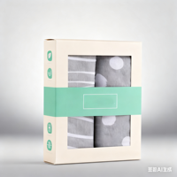 Boîte en papier pliable personnalisable avec fenêtre transparente Boîtes cadeaux de supermarché Emballage de chaussettes et de sous-vêtements