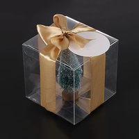 Boîte cadeau en plastique transparent PET recyclé écologique personnalisée en usine pour les cadeaux de mariage et l'emballage artisanal