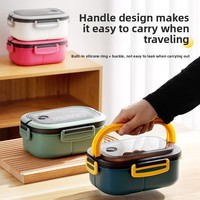 Boîte à lunch portable à double compartiment, hermétique et adaptée au micro-ondes, pour les employés de bureau et les étudiants