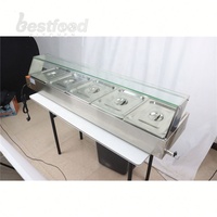 Silberner Edelstahl Bain-Marie Elektrisch 5 Behälter Chafing Dish Buffet für Hochzeiten, Partys, Catering & Hotel- & Restaurantbetrieb