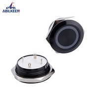 12/16/19/22mm interrupteur à bouton-poussoir en métal étanche bouton d'alimentation plat circulaire lumière LED interrupteur à bouton autobloquant 5v 12v 24v 220v
