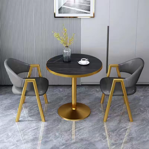 Ensembles de table et de chaises de négociation modernes et simples taquets en fer forgé meubles de hall d'hôtel commercial café restaurant - Product Image 4