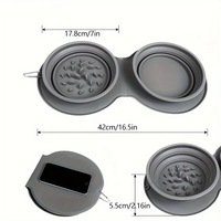 Bol double pliable en silicone pour animaux de compagnie, bol portable pour nourriture et eau pour chien, bol à alimentation lente pour animaux de compagnie pour les voyages