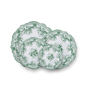 Service de table en céramique, assiette personnalisée, style italien rétro, design encre, ensemble de vaisselle - Product Image 4