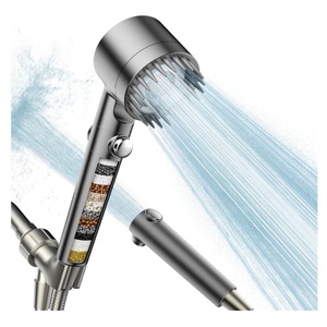 3 Settings 4 in 1 Detachable Showerhead <b>Set</b> Massage ShowerHead Bathroom Shower Head with Handheld Scalp Massager Shampoo Brush - Product Image 1