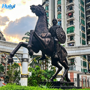 Escultura Moderna de Caballero a Caballo en Bronce Fundido, Estatua de Guerrero de Tamaño Real con Color Personalizado para Decoración Pública - Product Image 1