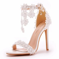 Sandales à talons pour femmes, mode été 2025, chaussures de mariage, sandales sexy à talons hauts, chaussures de mariée