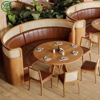 Meubles de restaurant de luxe sur mesure, canapé en rotin courbé, banquette en bois, banquette en cuir et tissu pour café, hôtel