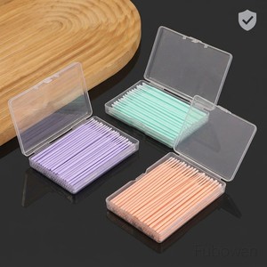 Herramientas de belleza de gran venta en el comercio exterior: Hisopos de algodón PP desechables flocados, pequeños bastoncillos de algodón <span class=keywords><strong>para</strong></span> extensión de <span class=keywords><strong>pestañas</strong></span> y maquillaje, en caja. - Product Image 1