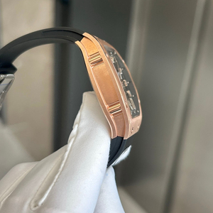 Reloj Mecánico Automático de Lujo Estilo RM, Ultrafino, Esqueleto, en Oro Rosa, para Hombre, con Correa de Goma en Forma de Barril, Resistente al Agua, Deportivo - Product Image 5