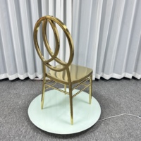 Chaises de banquet de mariage en fer doré brillant, durables, de luxe, modernes et confortables, garantie 3 ans, pour extérieur et hôtel, prix d'usine