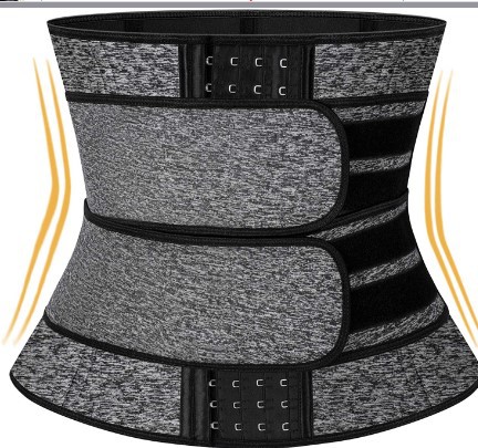 Ceinture double boutonnée gris