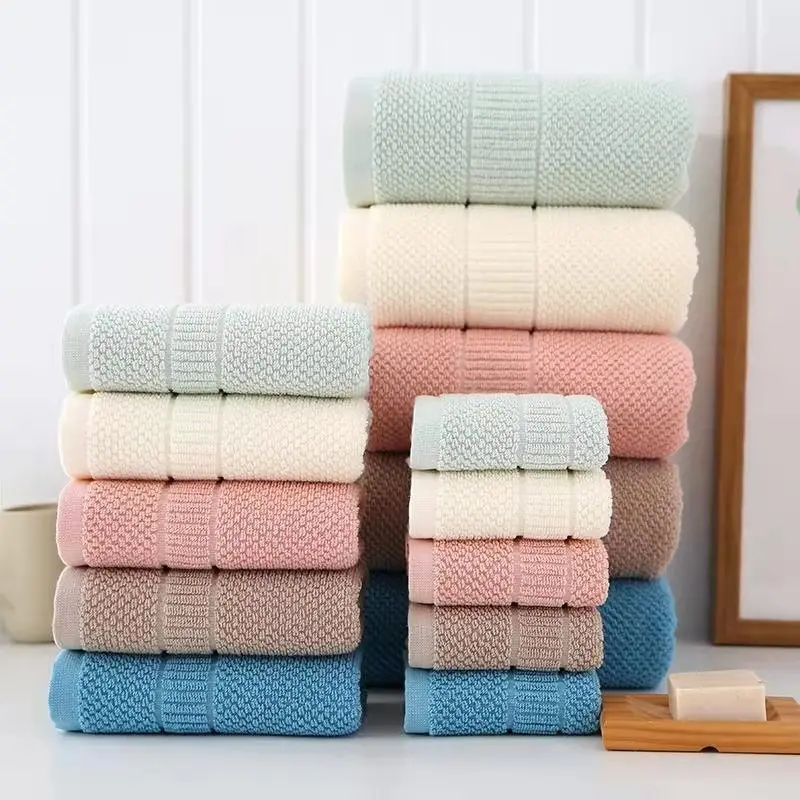 Toalha de lavagem facial absorvente, toalha de banho de algodão quadrada com serviço personalizado
