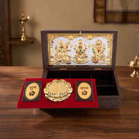 Ensemble de Paduka Sacré en Acier Inoxydable pour Temple Domestique, Salle de Pooja, Autel – Fait Main, Écologique, pour Culte des Divinités, Mariage, Diwali