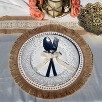 Nouveau chemin de table et napperon pour noël napperons en tissu de jute pour table à manger