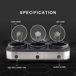 Casserole multifonctionnelle à plusieurs compartiments avec 3 commandes séparées, pots en céramique et couvercles en verre trempé, <span class=keywords><strong>mijoteuse</strong></span> - Product Image 3