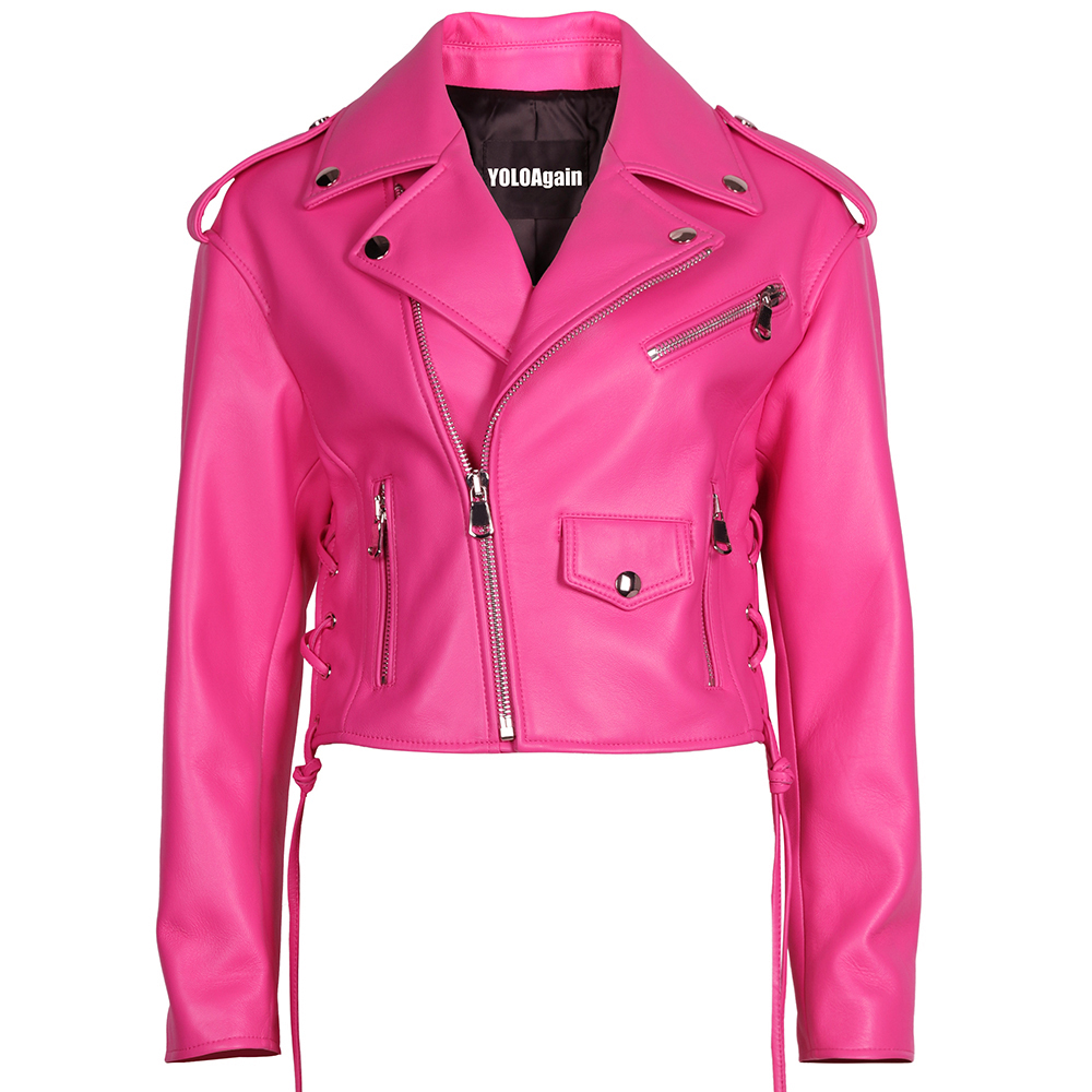 2023 Autumn New Genuine Leather Cropped Jacket Women Hot