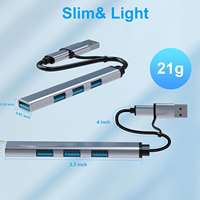 Hub Desktop Multifungsi 4-in-1, Splitter Dual Head USB3.0, Adaptor Type-C, Docking Station untuk Laptop & Ponsel PC