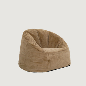 Pouf a <span class=keywords><strong>Sacco</strong></span> in Pelliccia Marrone per Adulti con Imbottitura in Schiuma, Include Rivestimento Rimovibile e Lavabile in Lavatrice - Product Image 6