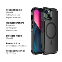 Étui de protection magnétique robuste pour iPhone 14 14 Plus Armor TPU + PC Phone Case pour iPhone 15 Pro Max Case