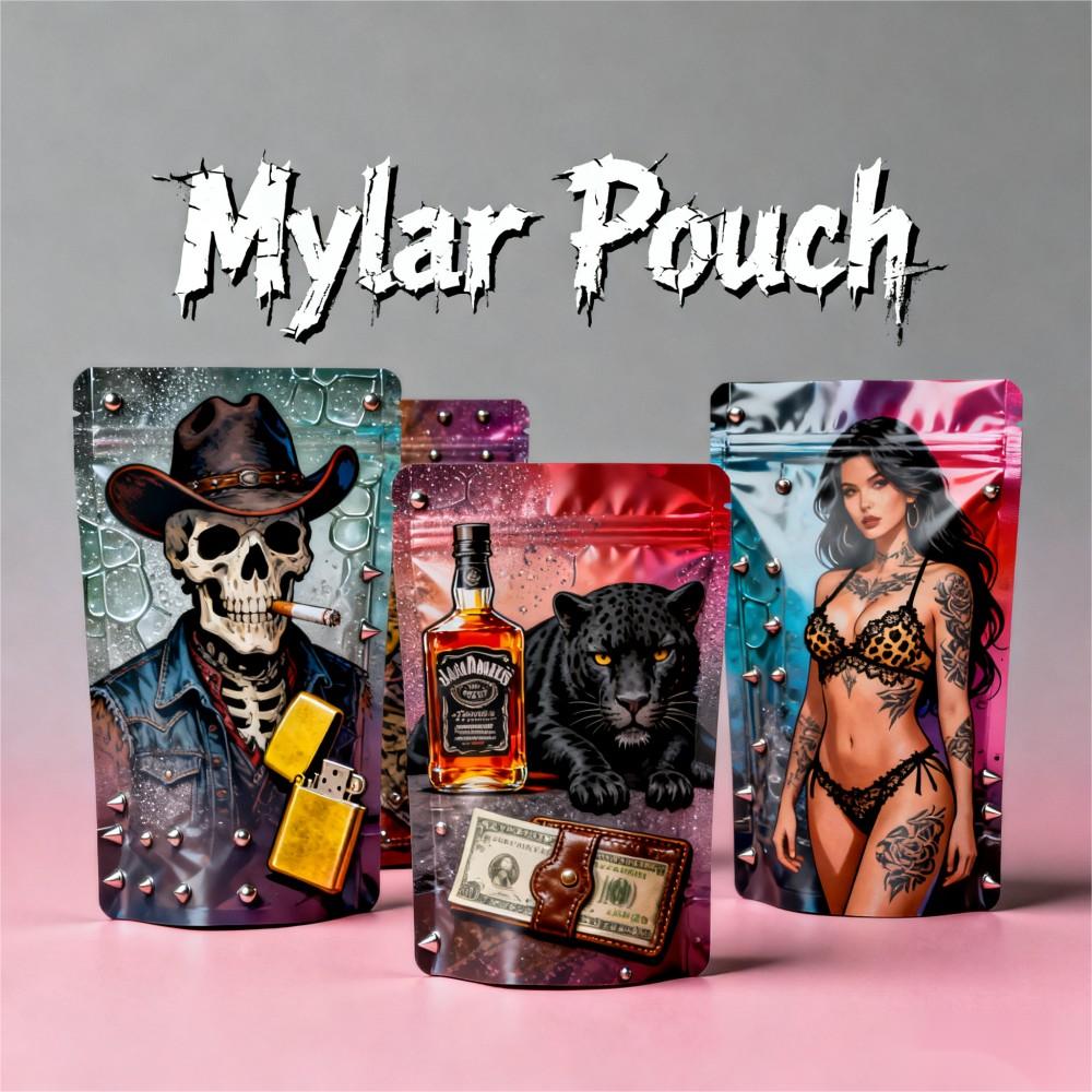 Hot Sale Custom Logo Digital Print Plastic Smell Proof Moisture-Proof Stand Up Pouch Zipper Mylar Bag