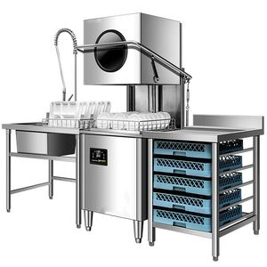 Lave-vaisselle commercial TV80D en acier inoxydable 304, type capot autoportant, électrique, pour restaurants et hôtels - Product Image 1