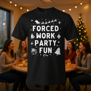 T-shirt unisexe pour adultes, taille moyenne, pour fête de travail forçée, amusant, pour les fêtes de Noël - Product Image 3