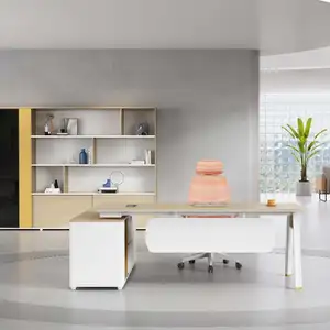 Исполнительный стол, Роскошный домашний менеджер, L-образный стол из МДФ, меламиновые офисные столы, мебель