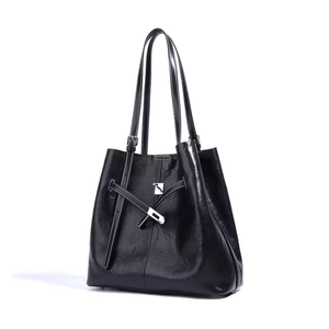 Bolso de hombro de cuero genuino para mujer, fabricante personalizado ODM, bolso tipo cubo retro de lujo para mujer de gran capacidad - Product Image 6