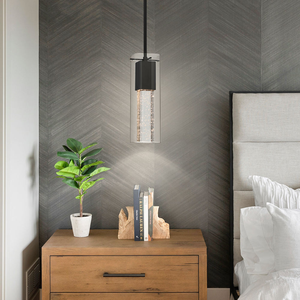 Suspension moderne pour îlot de cuisine et salle à manger, abat-jour en verre noir mat, luminaires suspendus au plafond pour <span class=keywords><strong>chevet</strong></span> - Product Image 3