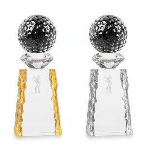 Fournisseur d'usine Pujiang : Trophée de golf personnalisé gravé DIY de la marque Wangzhe en cristal, avec texte personnalisé et logo sportif sur mesure - Product Image 1