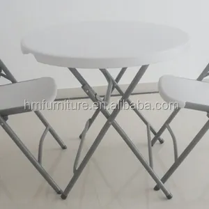 중국 공장 플라스틱 라운드 접이식 바베큐 테이블과 의자 세트