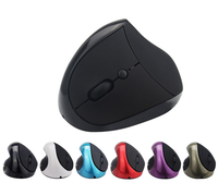 Mouse Vertikal Nirkabel 2.4G Generasi Ketiga untuk Tangan Kiri, Pengisian Daya, Antarmuka USB, Pelacakan Optik, 6 Tombol, Bahan ABS, Tersedia