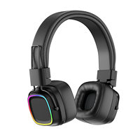 Soyto headphone BT nirkabel, headphone lampu RGB gaya Vintage dapat dilipat suara Stereo untuk musik olahraga Gaming