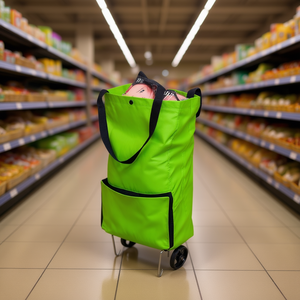 Caddie de courses pliable Myrva avec roues, chariot pliable pour le rangement et le transport des courses - Product Image 2