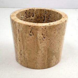 Vase rond en marbre pour table, décoration intérieure minimaliste, salon, durable, toutes saisons - Product Image 1