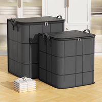 Organisateur de rangement en tissu pliable moderne et durable, scellable et lavable, idéal pour vêtements, couettes, sac anti-poussière, chambre et armoire