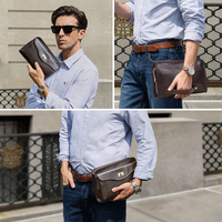 Pochette enveloppe en cuir pleine fleur véritable sur mesure pour homme, multi-compartiments, pour voyages d'affaires, compatible avec tablette 8,3 pouces