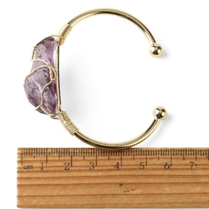 Accesorios de Verano, Brazalete Abierto de Cristal, Brazalete Enrollado con Cristales Grandes e Irregulares - Product Image 6