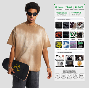 <span class=keywords><strong>T</strong></span>-Shirt da Uomo di Alta Qualità in 100% Cotone 280gsm, Effetto Sbiadito a Spruzzo, Lavaggio Vintage, Morbido al Tatto - Product Image 1