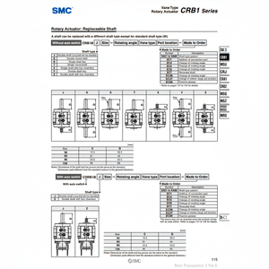 Actionneur rotatif pneumatique SMC CRB1BW80-280S pièces pneumatiques - Product Image 1
