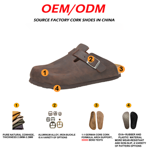 Sandalias <span class=keywords><strong>Birkenstock</strong></span> de Corcho y Cuero Encerado, Ligeras, Suaves, de Alta Comodidad, Cerradas, Antideslizantes, con Plataforma y Hebilla - Product Image 2