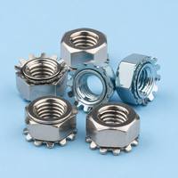 Écrous K en acier inoxydable 304 M3-M8, écrous hexagonaux Keps avec rondelles étoilées externes, fixations auto-bloquantes anti-vibrations, antirouille