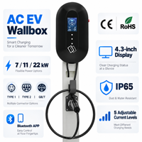 Borne de recharge murale pour véhicules électriques 7 kW, norme GB/T, 32 A, chargeur intelligent avec écran 4,3 pouces, application et RFID pour voitures chinoises