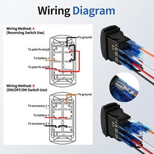 Động cơ phân cực đảo chiều Rocker <span class=keywords><strong>Switch</strong></span>, <span class=keywords><strong>12V</strong></span>-24V 7 Pin dpdt momentary (on)-<span class=keywords><strong>OFF</strong></span>-(on) 3 vị trí chuyển đổi chuyển đổi bảng điều khiển cho RV mái hiên - Product Image 4