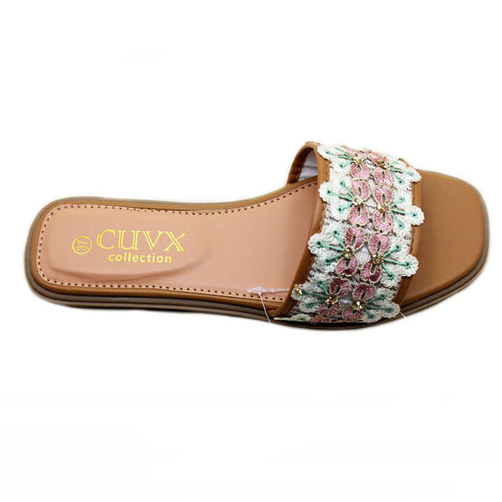 2025 Summer New Trend New Embroidered Iris slippers Women's Flat Shoes ...